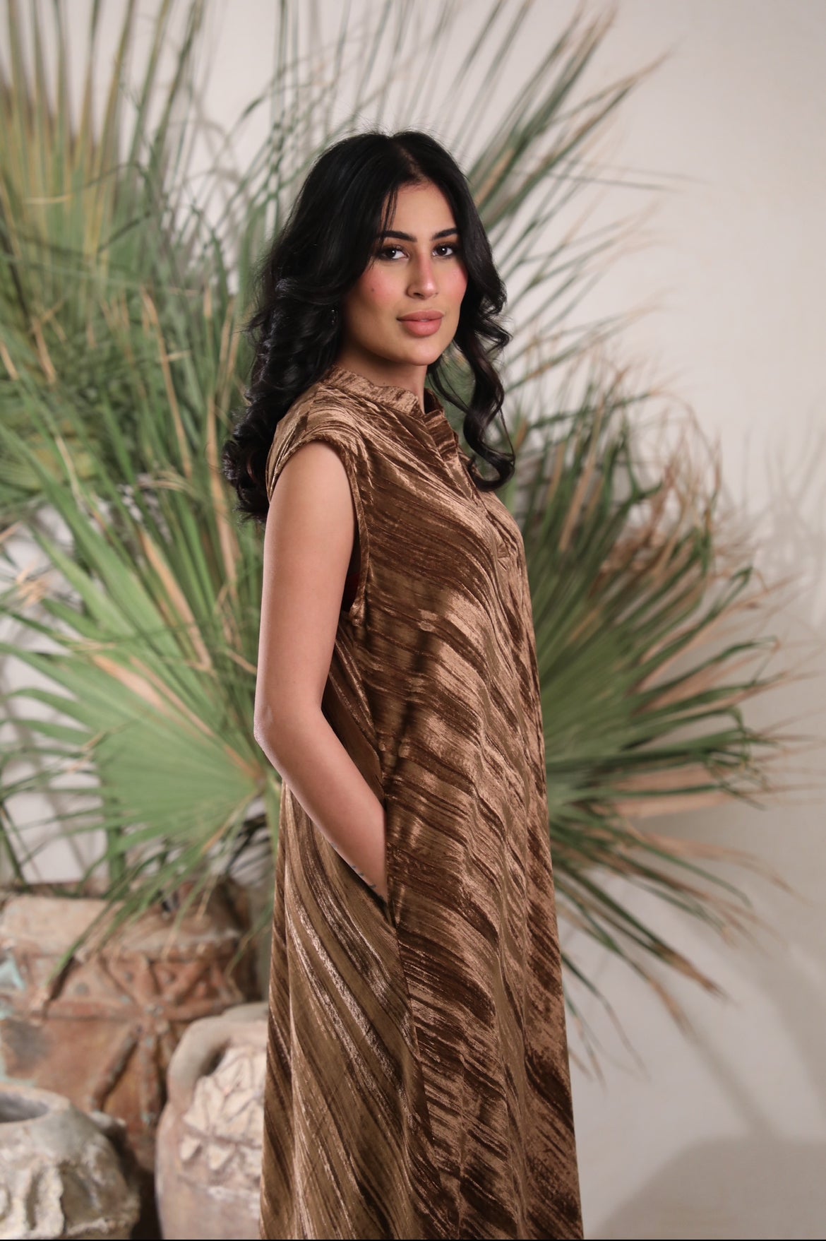Mocca velvet dress