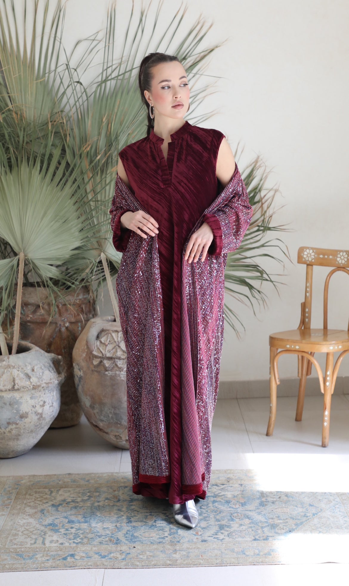 Burgundy Velvet Set