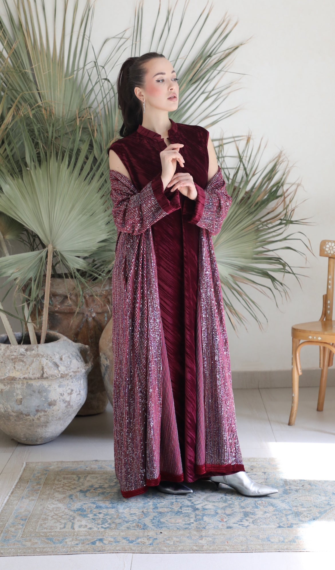 Burgundy Velvet Set