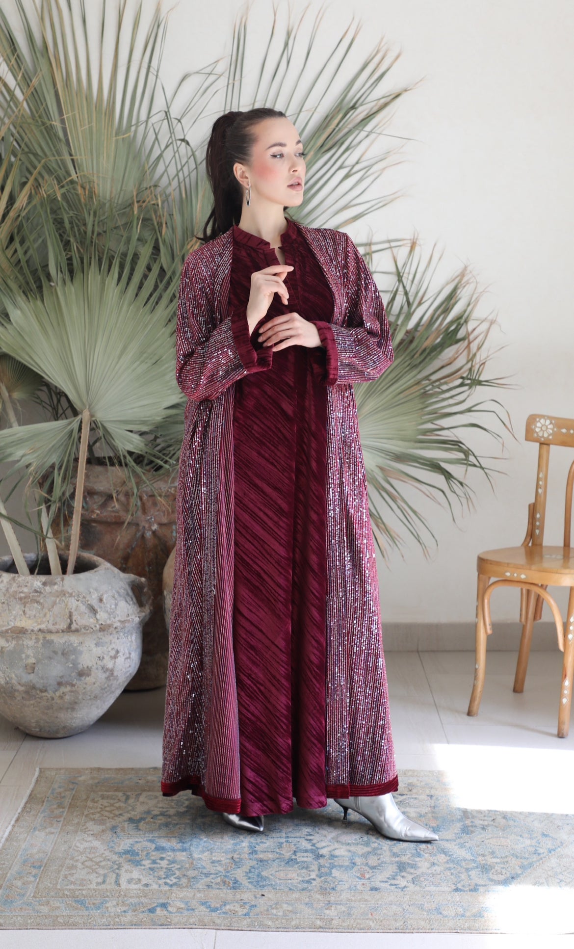 Burgundy Velvet Set