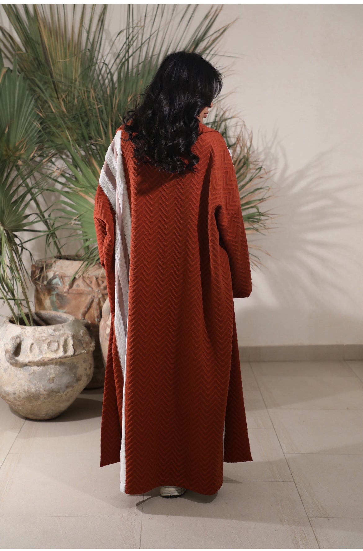 Qamardeen Cotton Bisht with Striped Linning