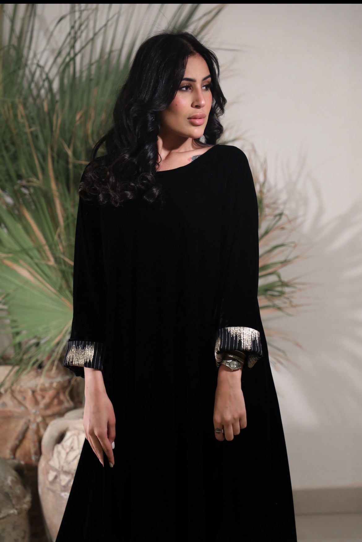 Black Closhe Velvet Kaftan