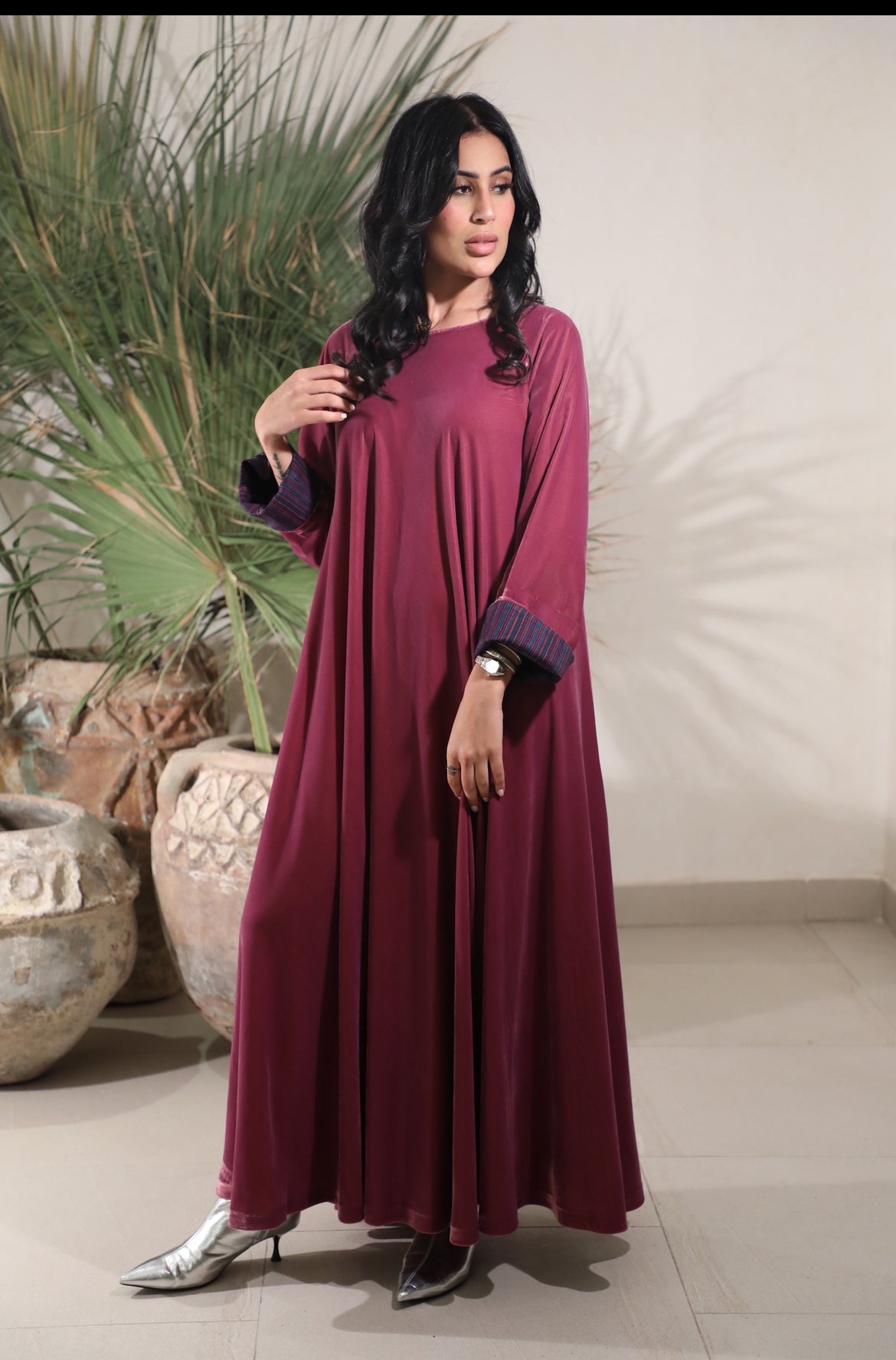 Pink velvet closhe Kaftan