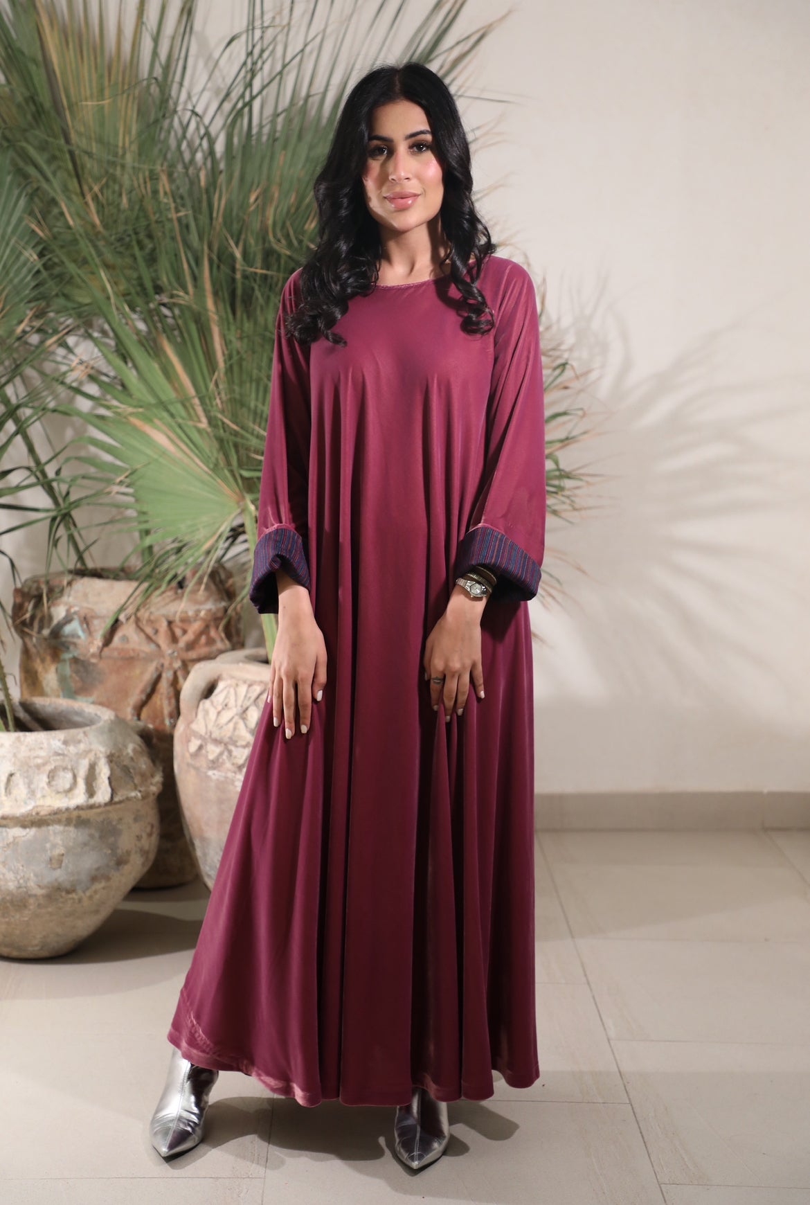 Pink velvet closhe Kaftan