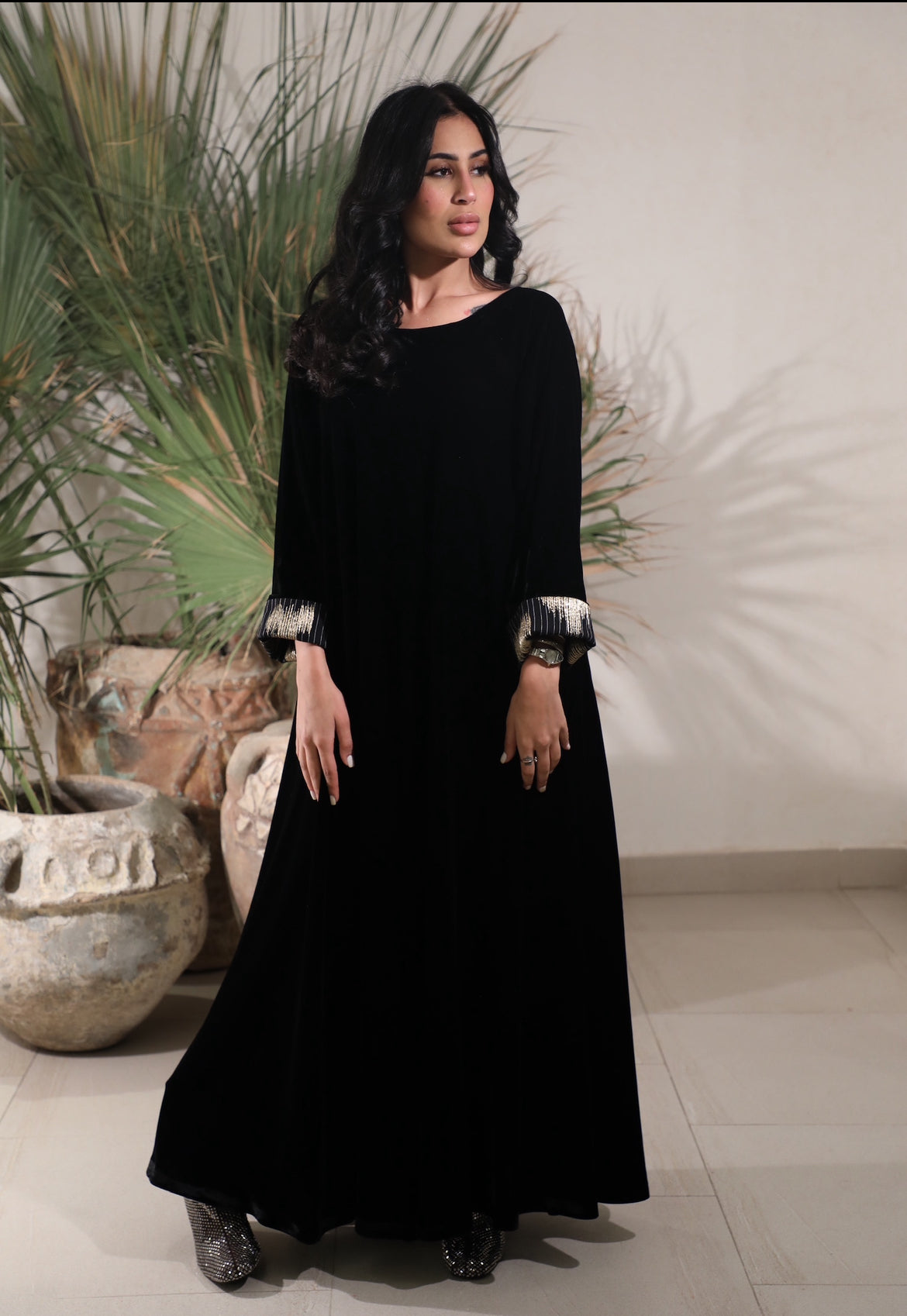 Black Closhe Velvet Kaftan