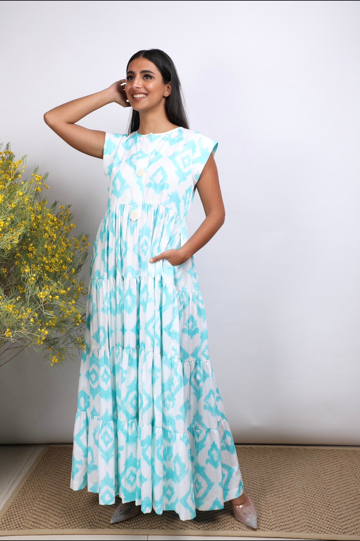 Turqouise Cotton Summer Dress