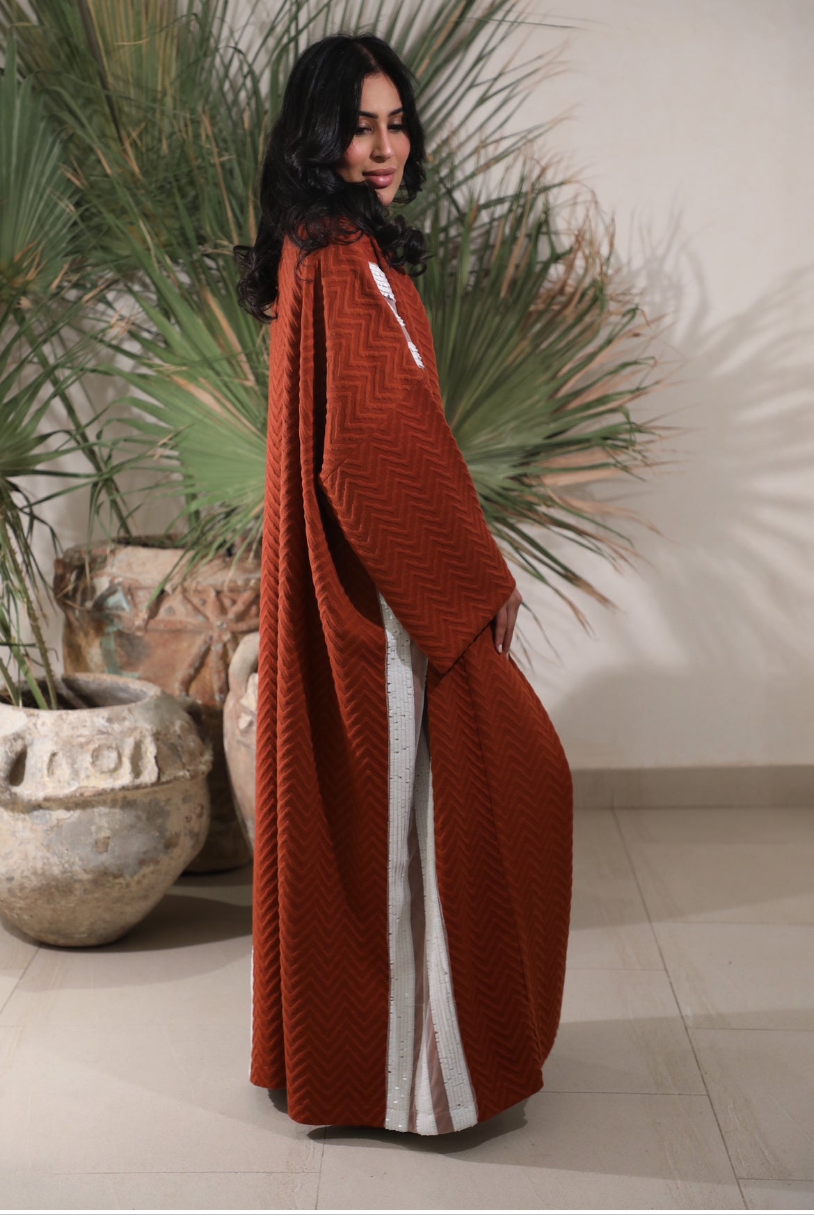 Qamardeen Cotton Bisht with Striped Linning