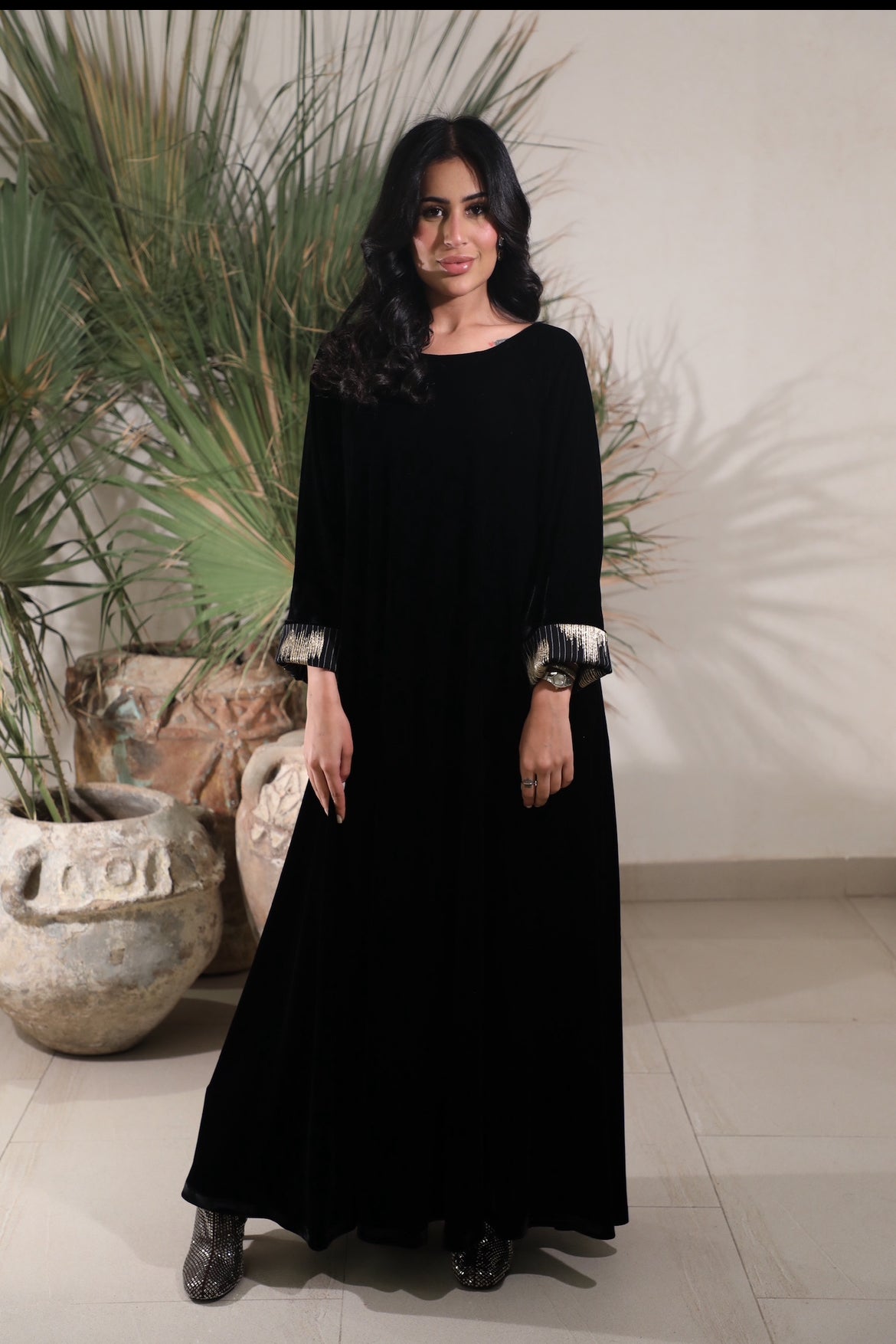 Black Closhe Velvet Kaftan